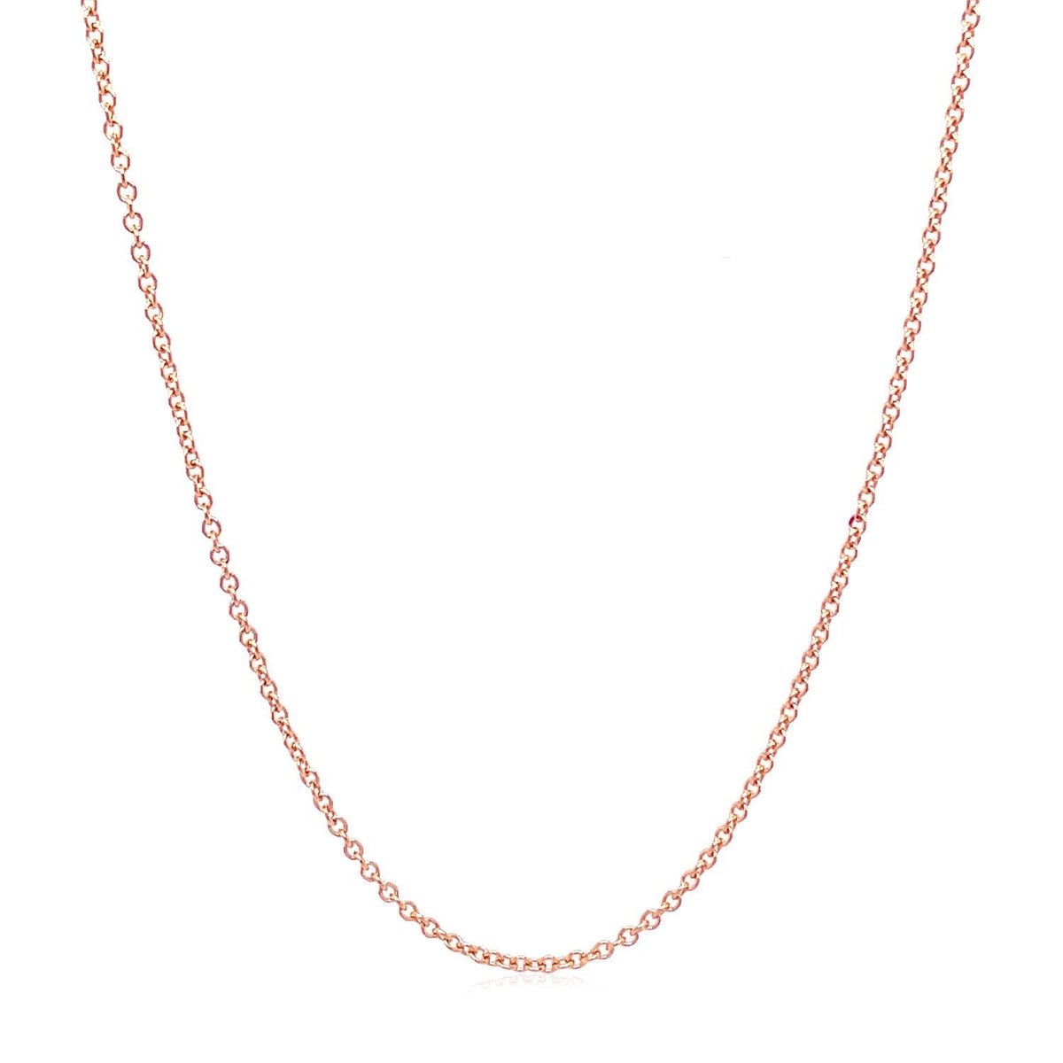 14k Rose Gold Round Cable Link Chain (1.25 mm)
