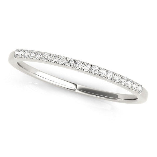 14k White Gold Round Thin Diamond Wedding Band (1/4 cttw) — photo 2 of 2