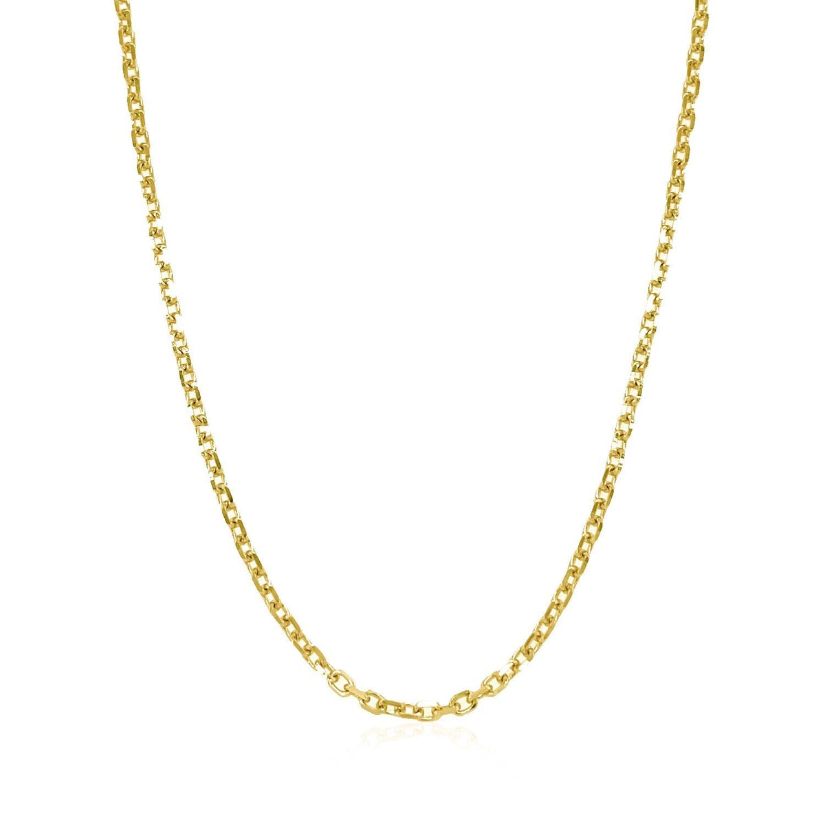 18k Yellow Gold Diamond Cut Cable Link Chain (1.90 mm)