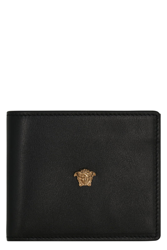 VERSACE Mini Leather Wallet with Iconic Emblem