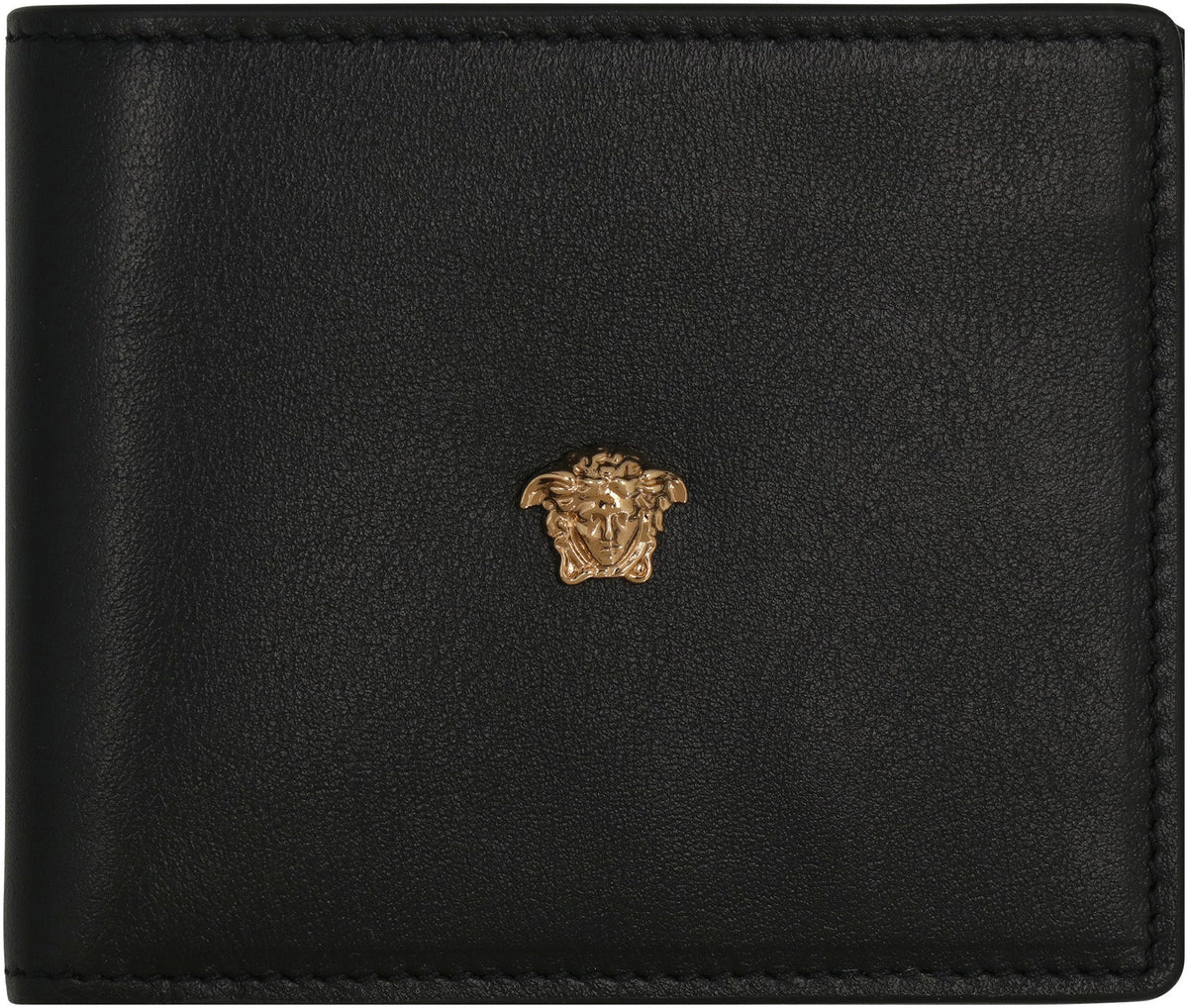 VERSACE Mini Leather Wallet with Iconic Emblem