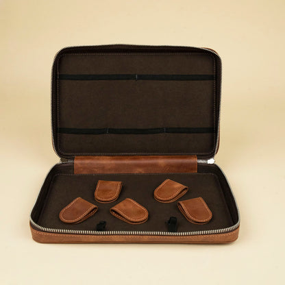 Leather Tech Organizer Case -Rich Brown - Mobile
