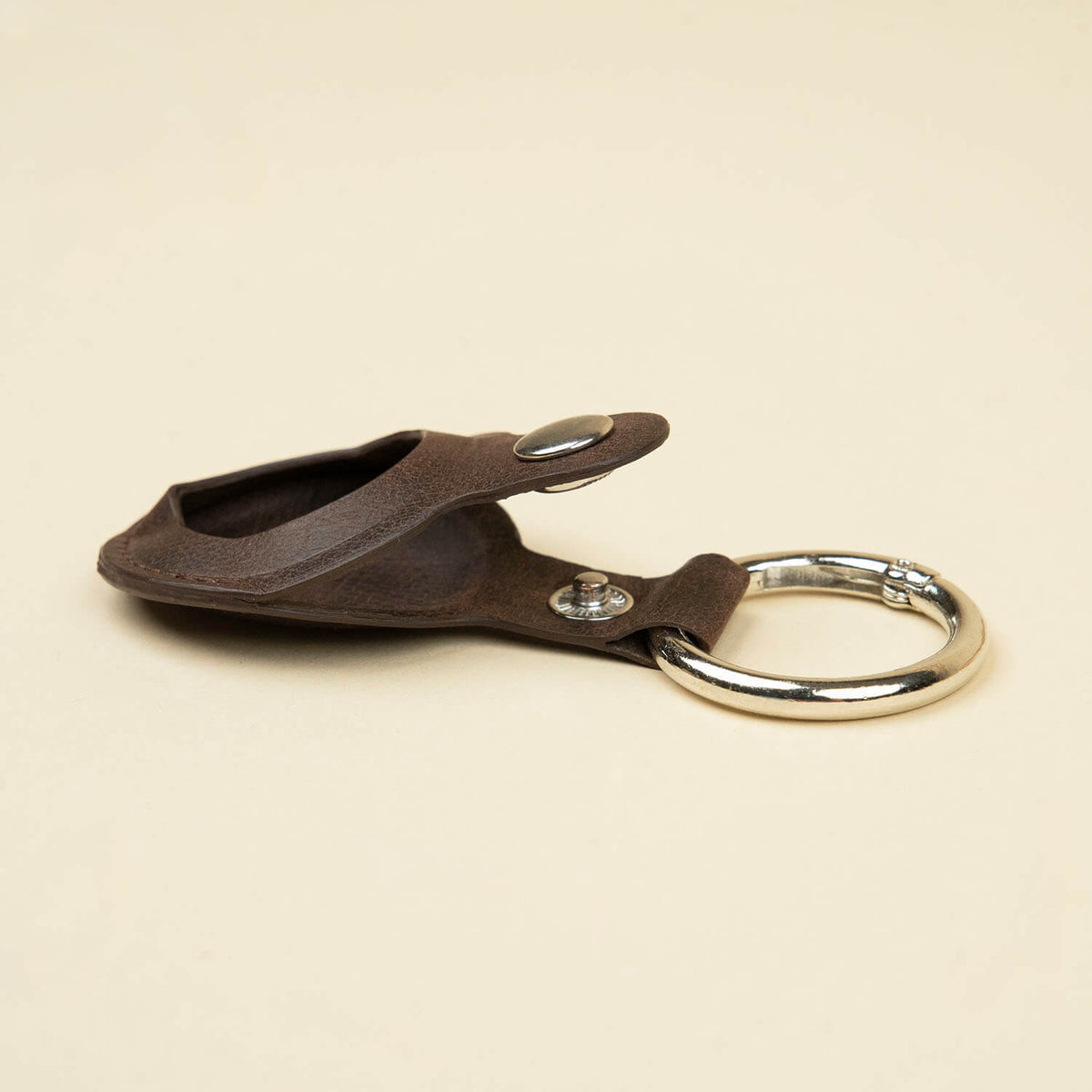 Premium Leather AirTag Holder - Rich Dark Brown - Orlando