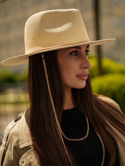Tribli Doble-Chain Paper Straw Hat