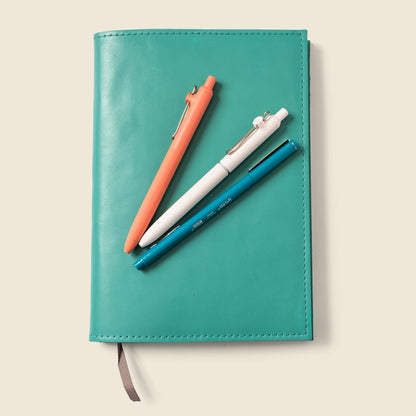 Refillable A5 Leather Notebook Cover – Teal