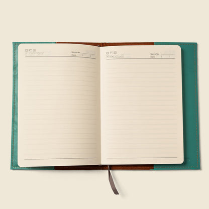 Refillable A5 Leather Notebook Cover – Teal