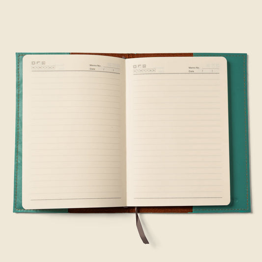 Refillable A5 Leather Notebook Cover – Teal