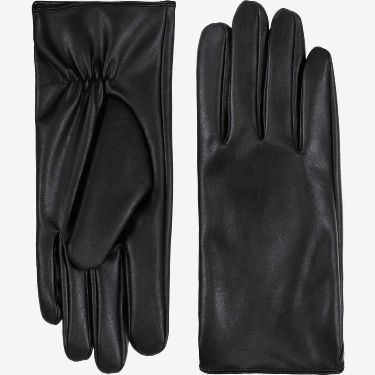 Daisy (black) – Vegan leather gloves with fleece lining & touchscreen feature — photo 1 of 9