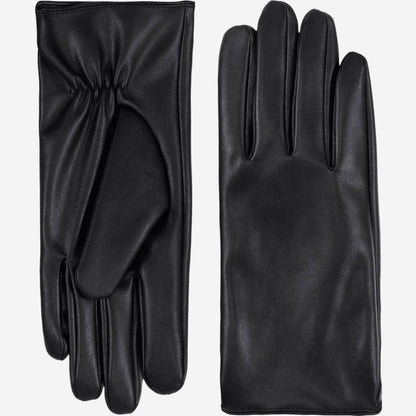 Daisy (black) – Vegan leather gloves with fleece lining & touchscreen feature — photo 1 of 9
