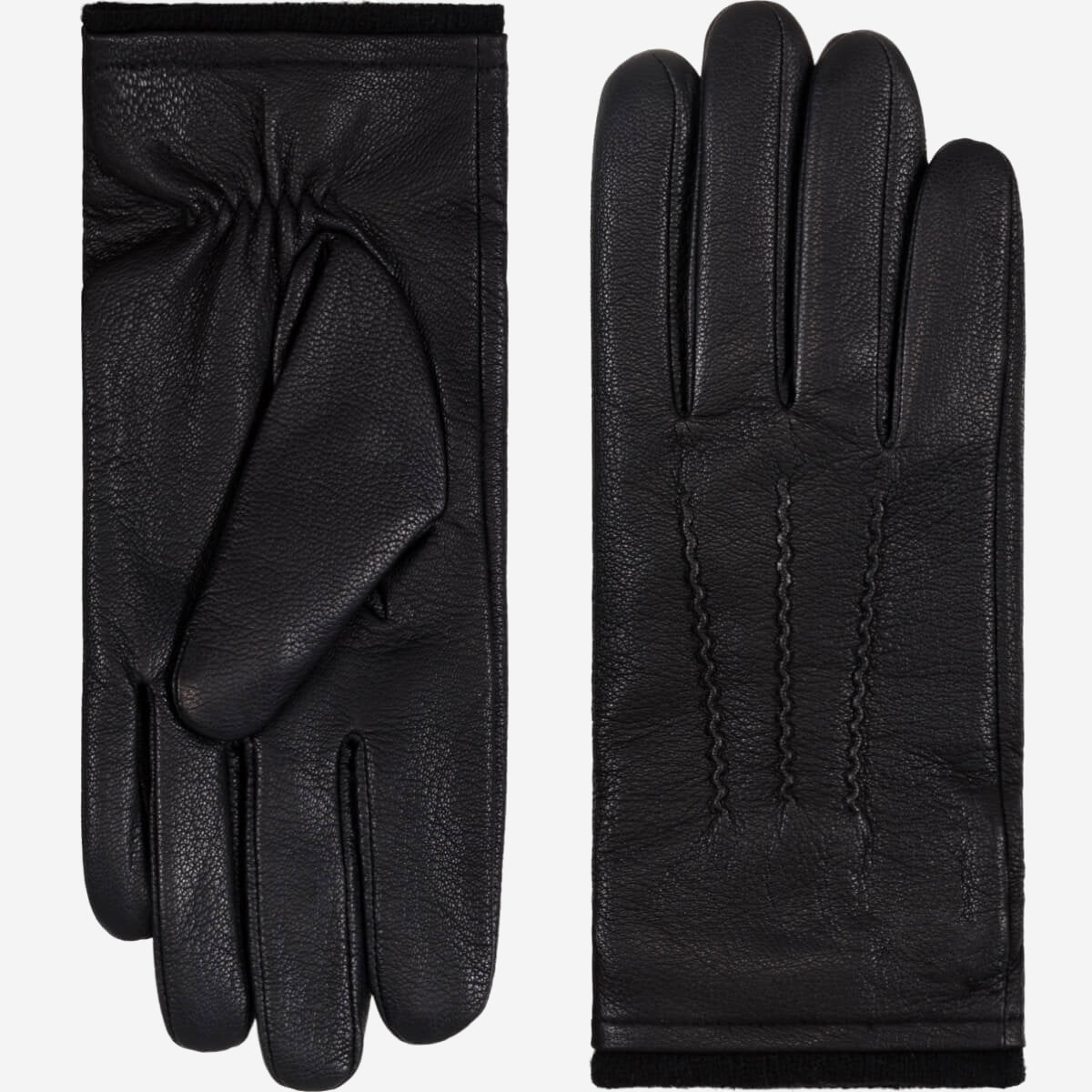 Daniel (black) – Goatskin leather gloves with warm wool lining and touchscreen function — photo 1 of 10