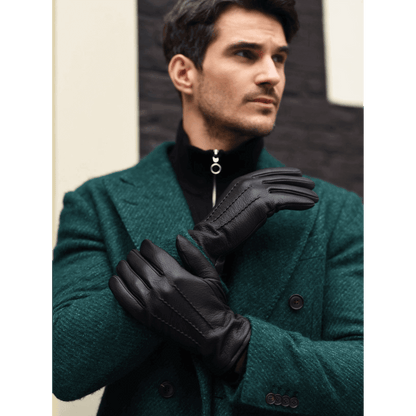 Daniel (black) – Goatskin leather gloves with warm wool lining and touchscreen function — photo 2 of 10