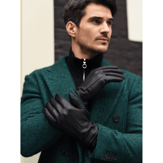 Daniel (black) – Goatskin leather gloves with warm wool lining and touchscreen function — photo 2 of 10