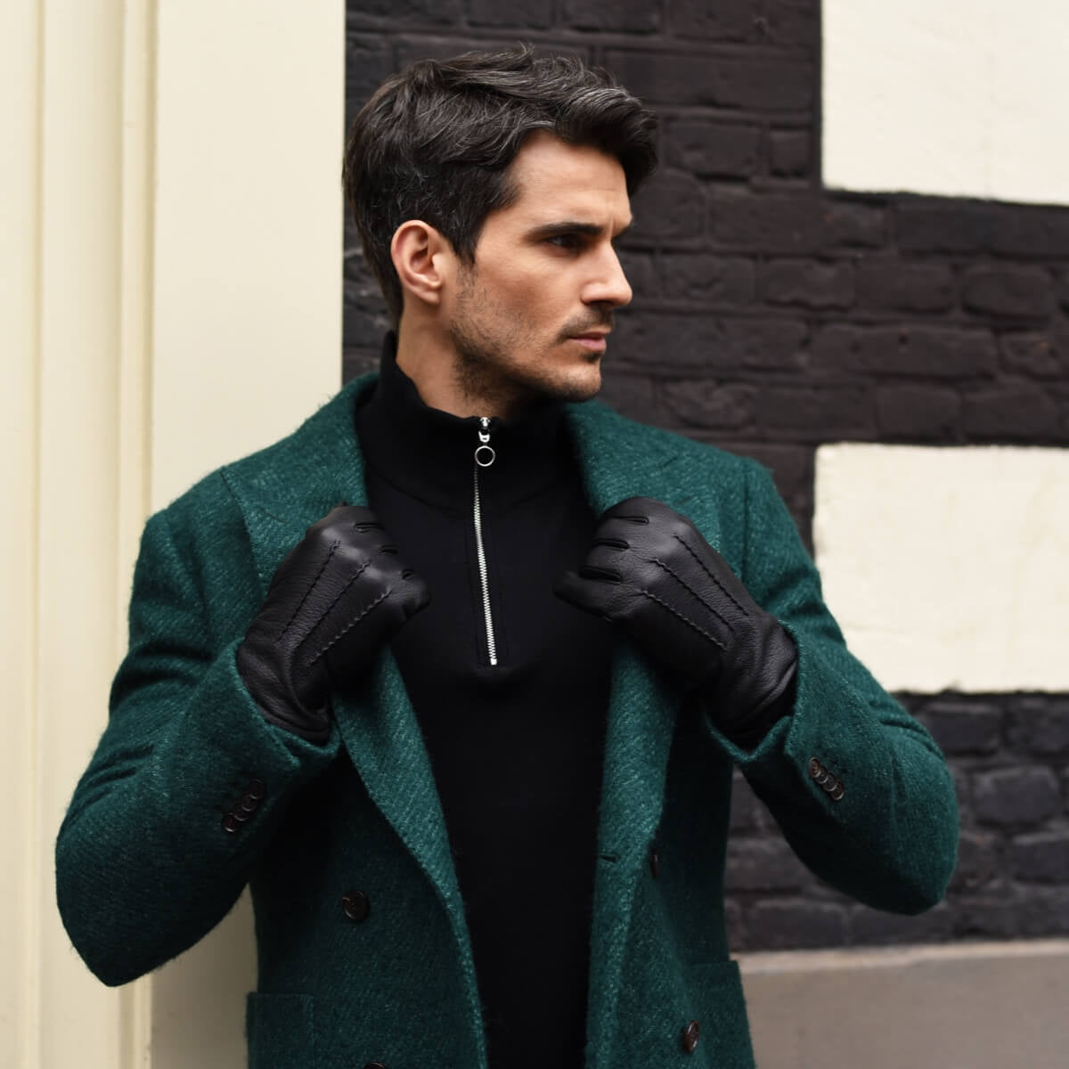 Daniel (black) – Goatskin leather gloves with warm wool lining and touchscreen function — photo 8 of 10
