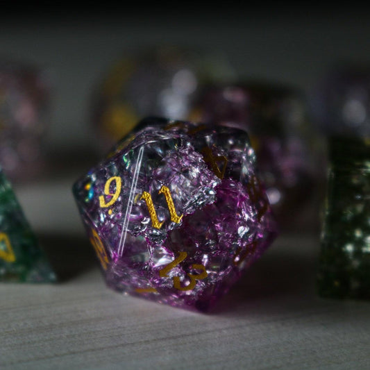 Juego de dados de rol DND Dark Nox Forge Fire Glass