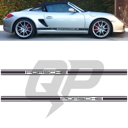 Franjas laterales universales Porsche de 3" - 911, Boxster, Cayman, Turbo, Dakar