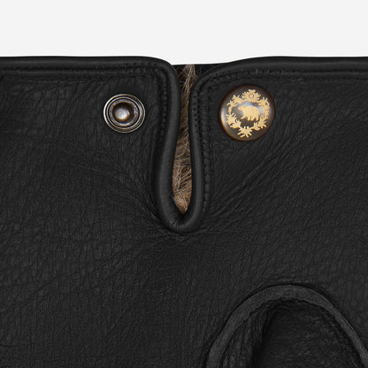 Diego (black) - Italian gloves made of American deerskin leather with rabbit fur lining — photo 4 of 10