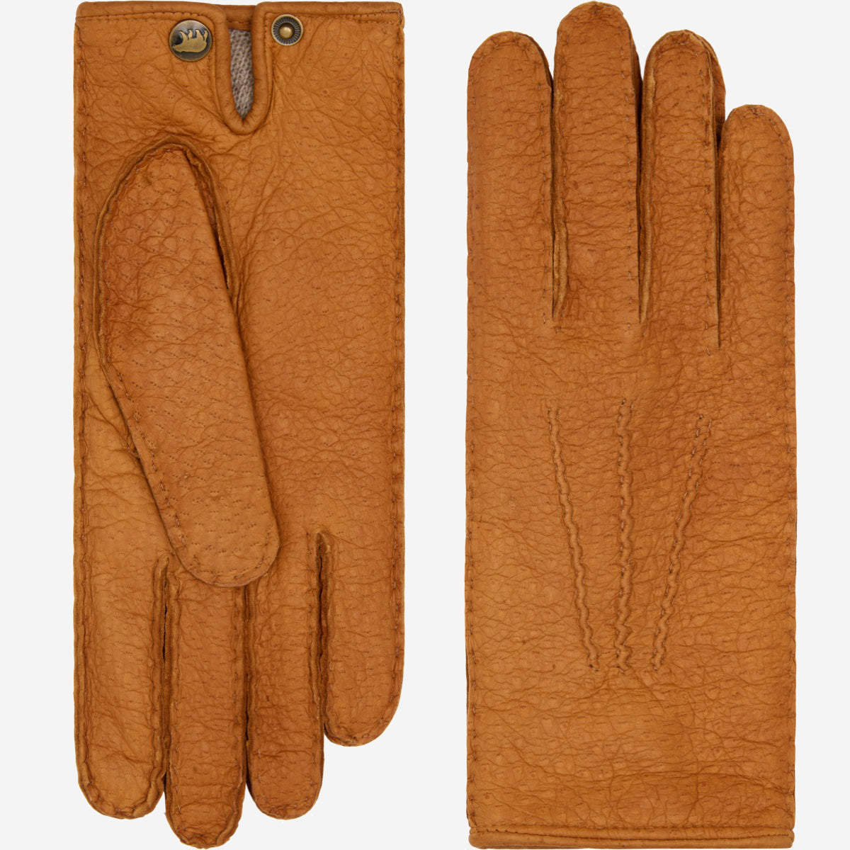 Donatella (brown) – Luxurious Italian peccary leather gloves with cashmere lining — photo 1 of 10