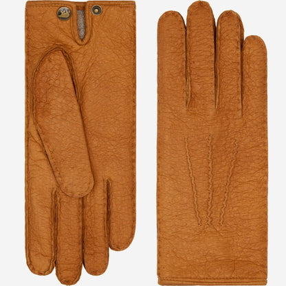 Donatella (brown) – Luxurious Italian peccary leather gloves with cashmere lining — photo 1 of 10