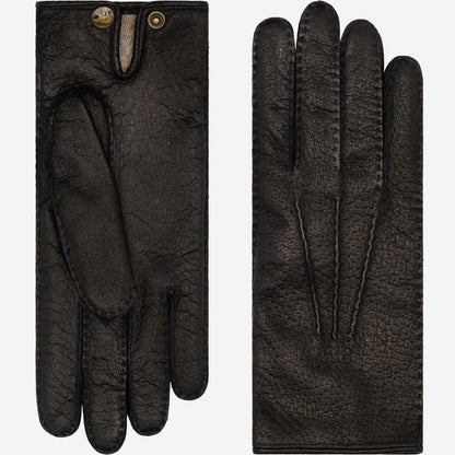 Donatella (black) – Luxurious Italian peccary leather gloves with cashmere lining — photo 1 of 10