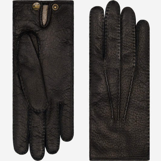 Donatella (black) – Luxurious Italian peccary leather gloves with cashmere lining — photo 1 of 10