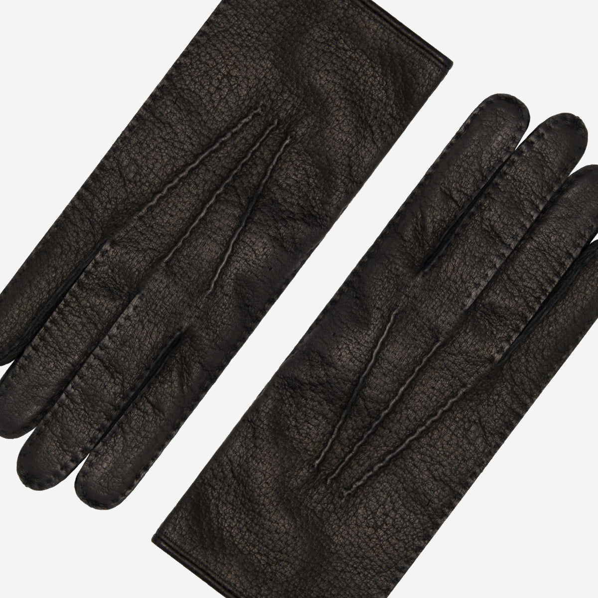Donatella (black) – Luxurious Italian peccary leather gloves with cashmere lining — photo 3 of 10