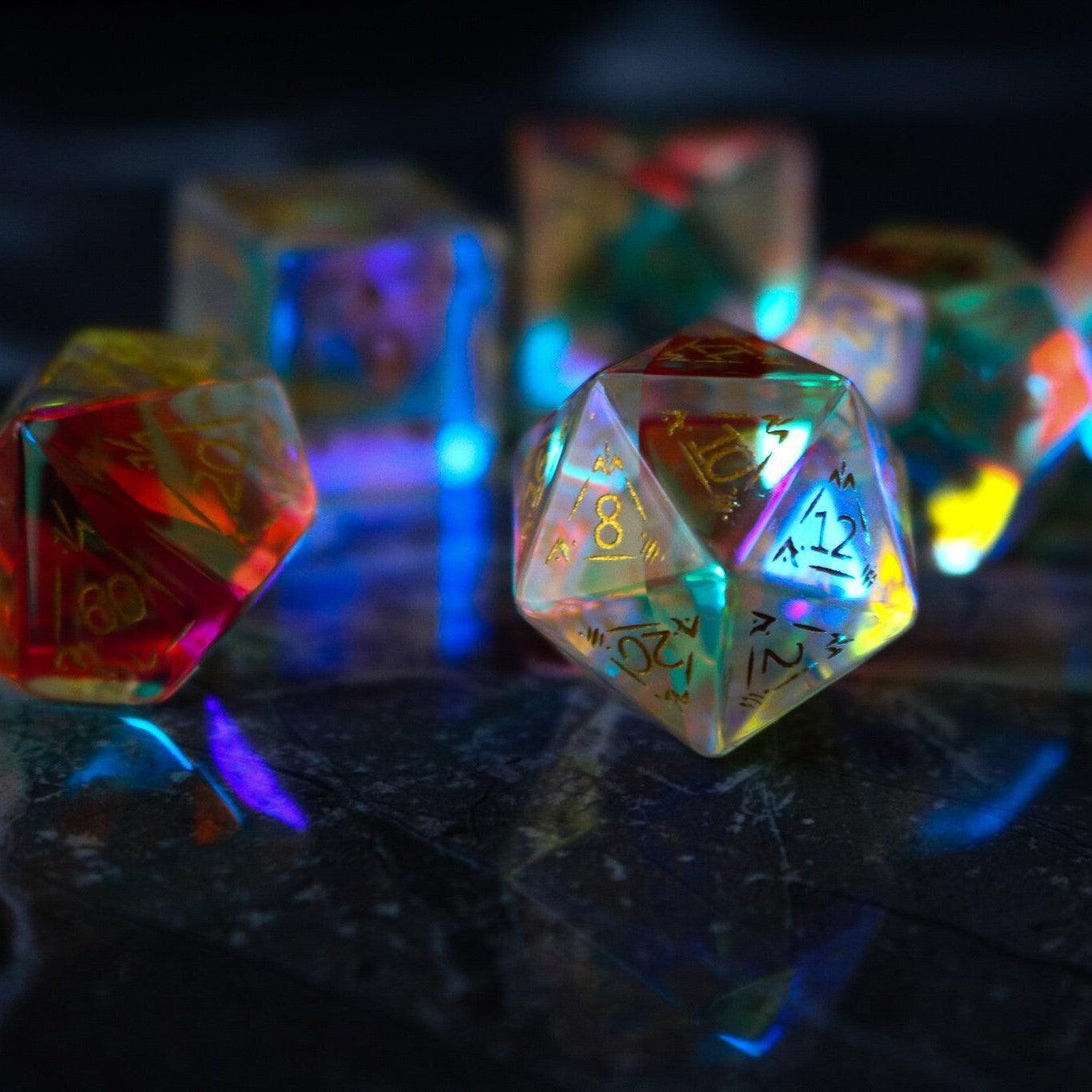 Dragon Shield Edelstein Dichroitisches Glas D&D-Würfelset