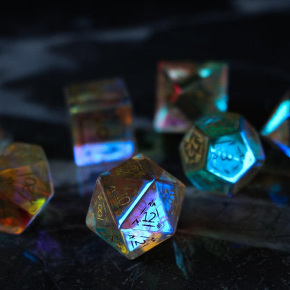 Dragon Shield Edelstein Dichroitisches Glas D&D-Würfelset