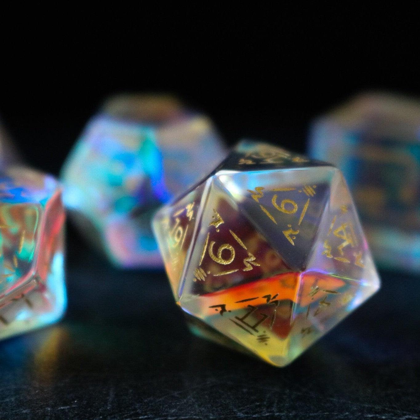 Dragon Shield Edelstein Dichroitisches Glas D&D-Würfelset