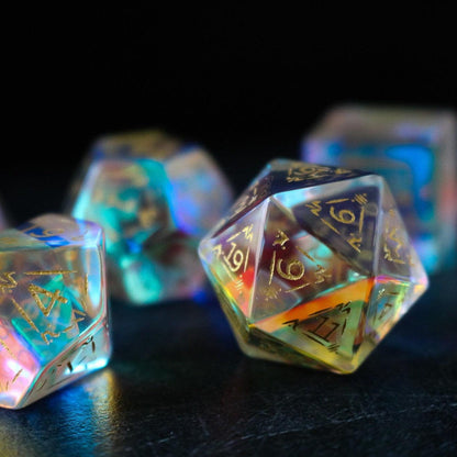 Dragon Shield Edelstein Dichroitisches Glas D&D-Würfelset