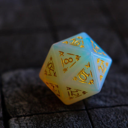 Juego de dados DND de gema opalita Dragon Shield