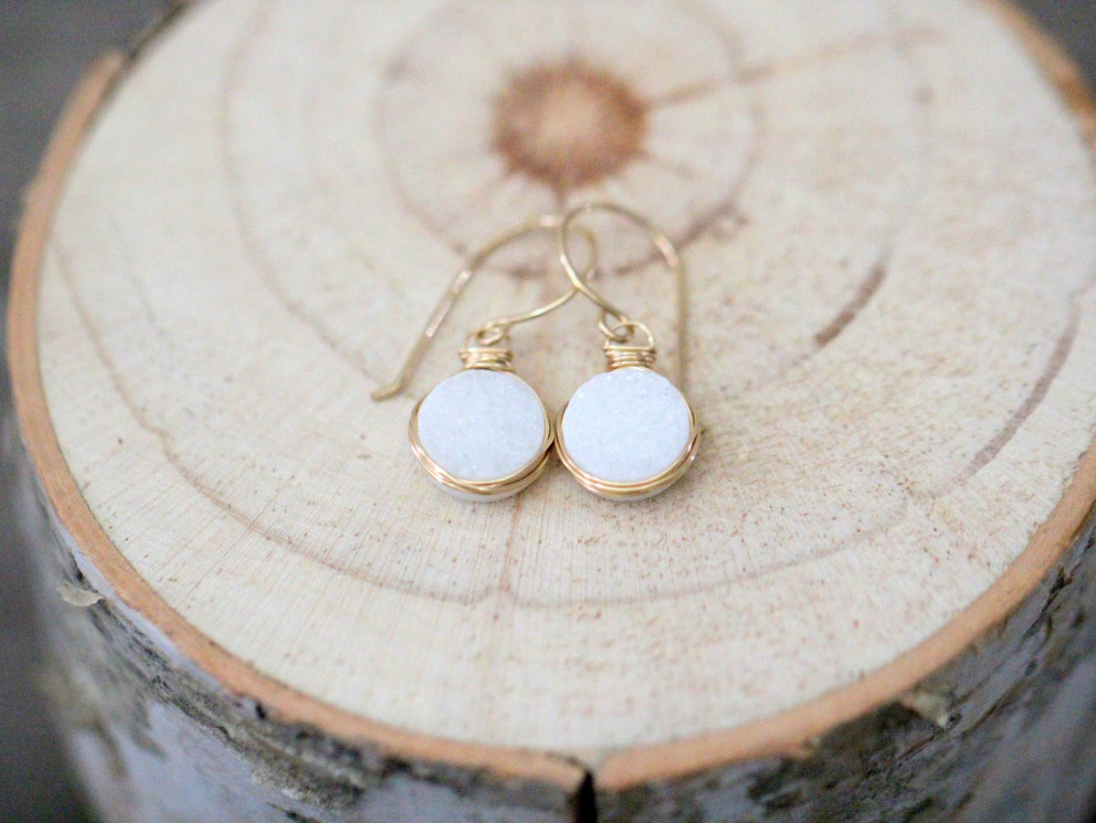 Druzy Bezel Drops (Multiple Colors) - As Seen in DaySpa Magazine