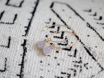 Linear Druzy Drops - Cottontail