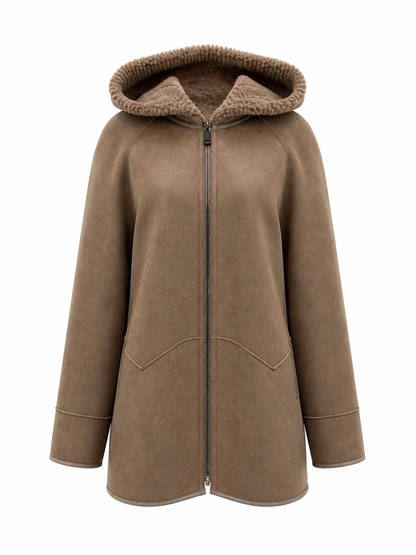 Reversible Faux Fur & Suede Coat