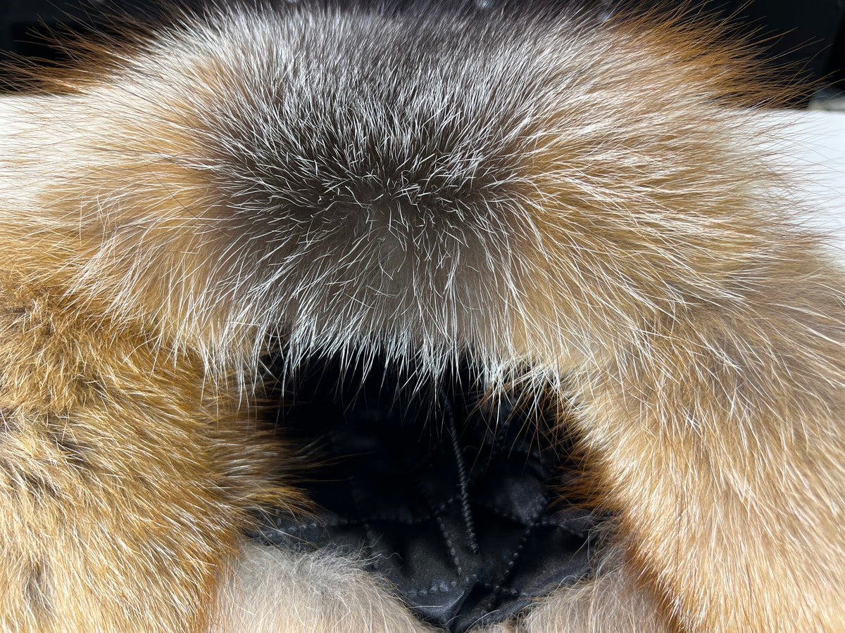 Genuine Silver Fox Fur Genuine Leather Hat