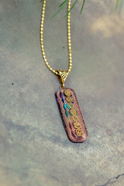 7 chakra Orgone Copper Pendant with Chain