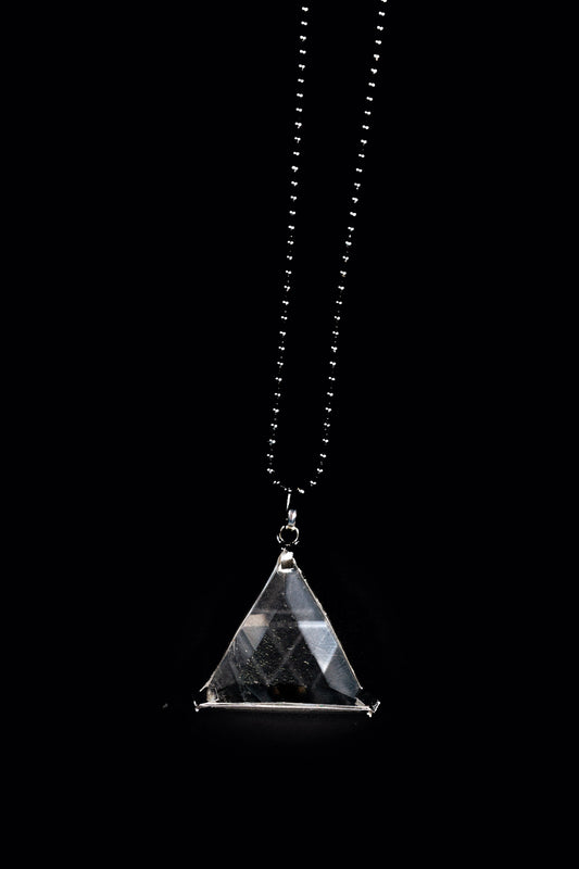 Triangle Vogel Star of David Clear Quartz Pendant