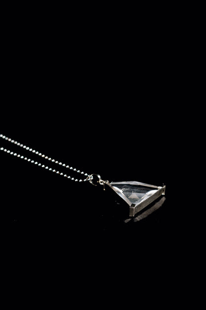 Triangle Vogel Star of David Clear Quartz Pendant