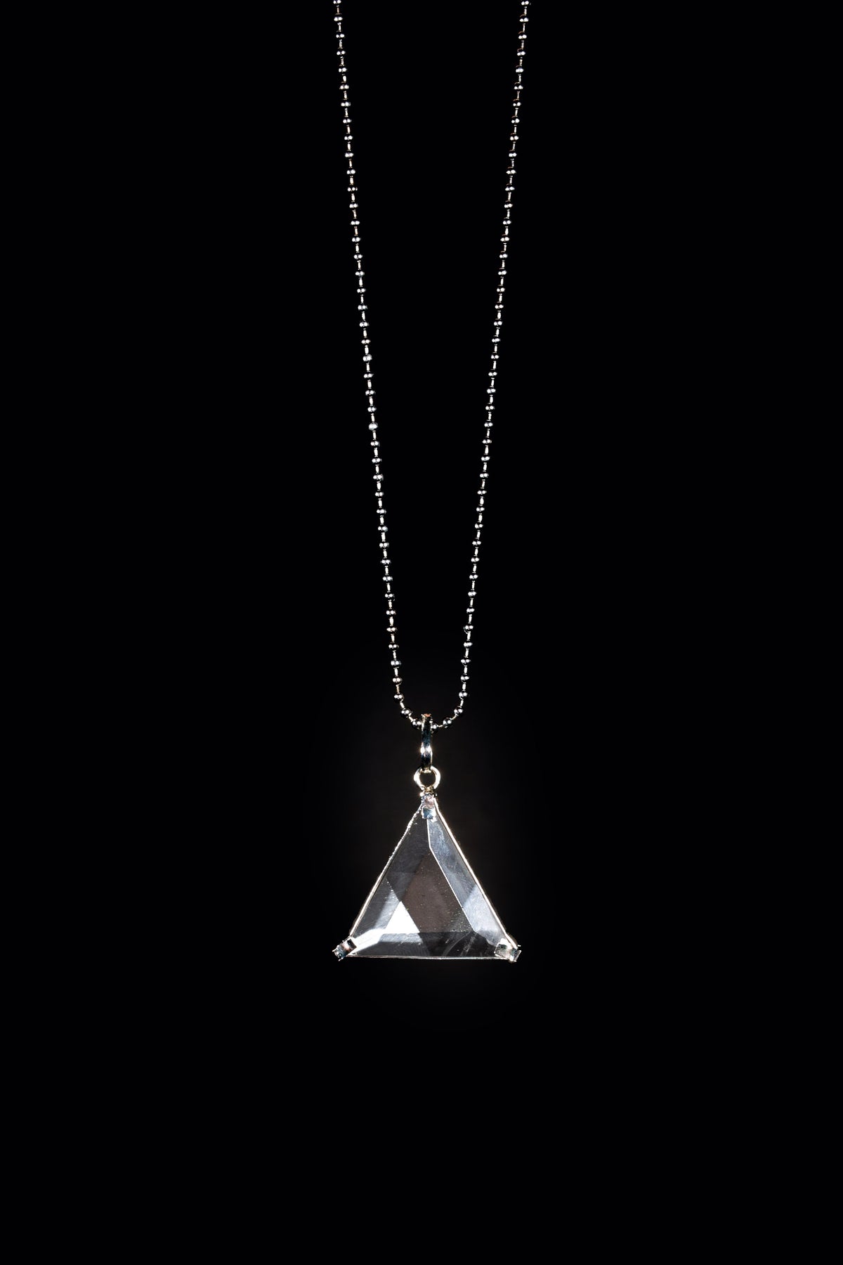 Triangle Vogel Star of David Clear Quartz Pendant