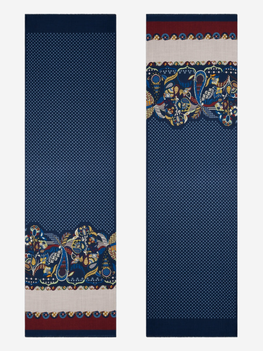Edoardo (blue) - Soft and lightweight Italian scarf from 100% wool — photo 3 of 10