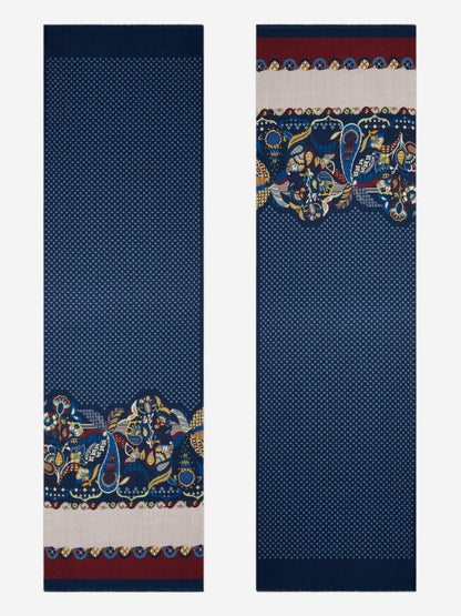 Edoardo (blue) - Soft and lightweight Italian scarf from 100% wool — photo 3 of 10