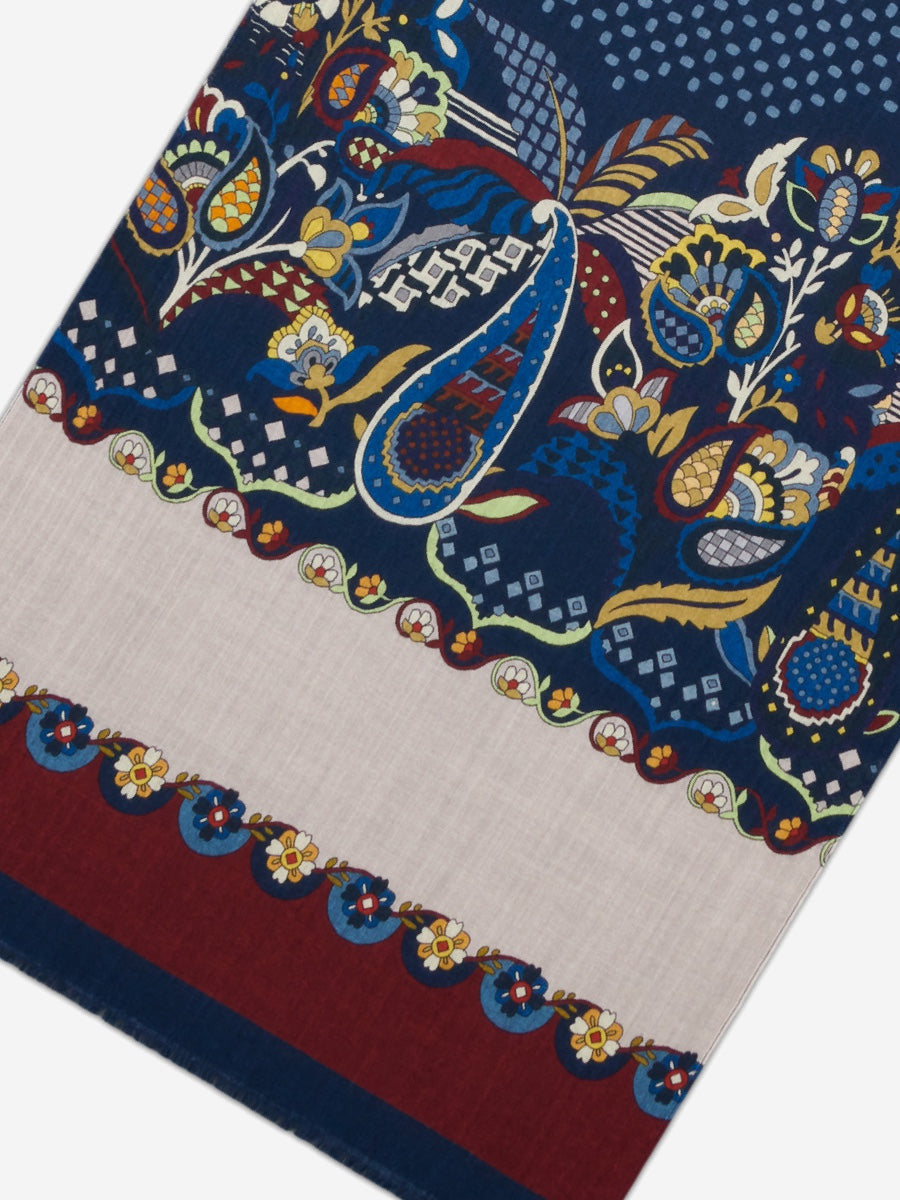 Edoardo (blue) - Soft and lightweight Italian scarf from 100% wool — photo 4 of 10