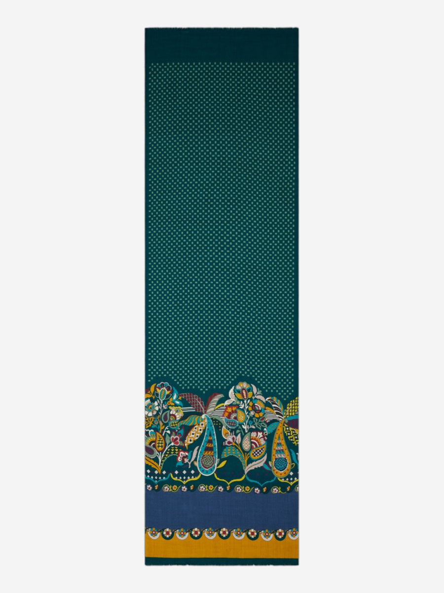Edoardo (dark green) - Soft and lightweight Italian scarf from 100% wool — photo 3 of 10