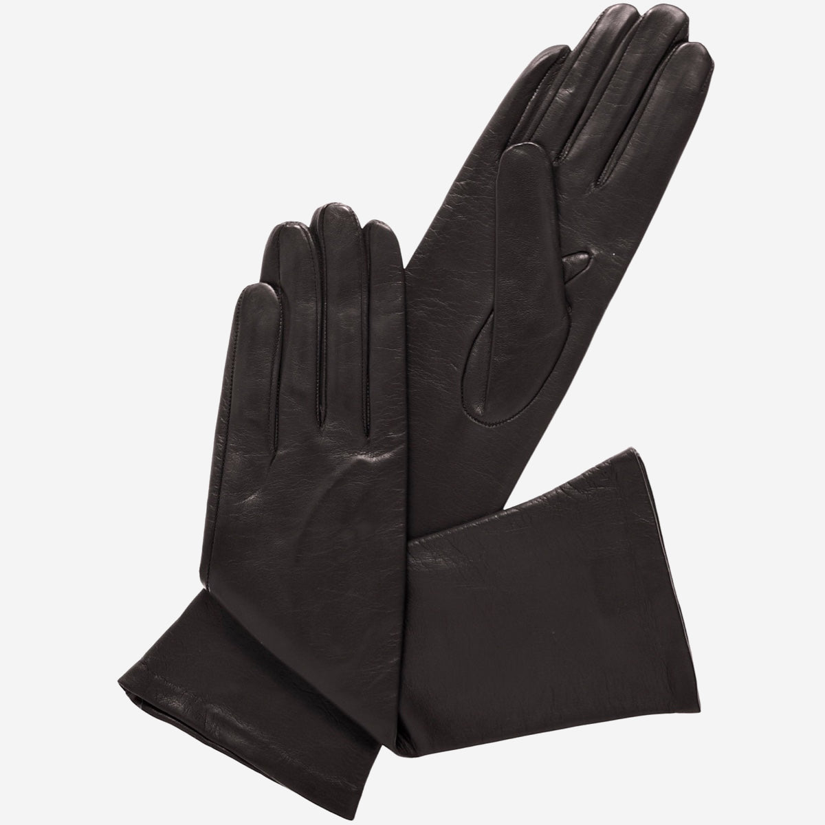 Elena (black) - Italian silk lined 6-button length leather opera gloves — photo 1 of 10