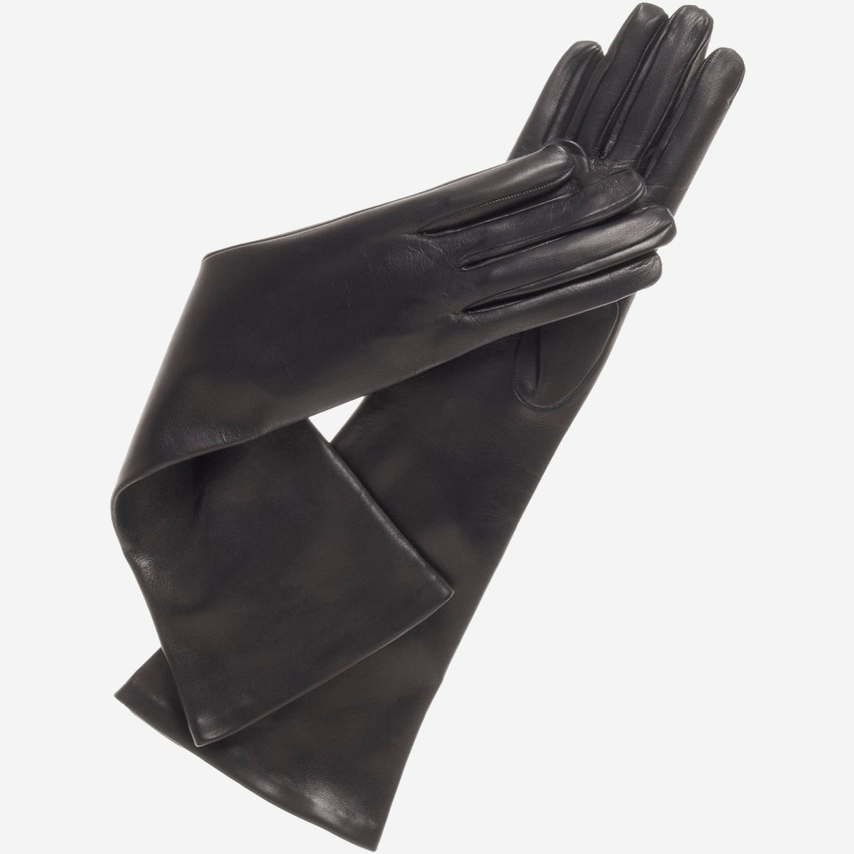 Elena (black) - Italian silk lined 8-button length leather opera gloves — photo 1 of 10