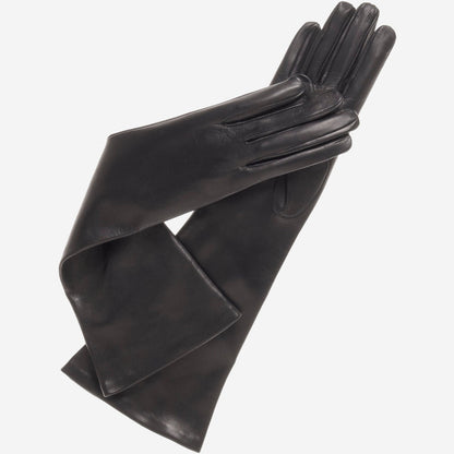 Elena (black) - Italian silk lined 8-button length leather opera gloves — photo 1 of 10