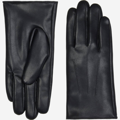 Ethan (black) – Vegan leather gloves with warm fleece lining & touchscreen feature — photo 1 of 10