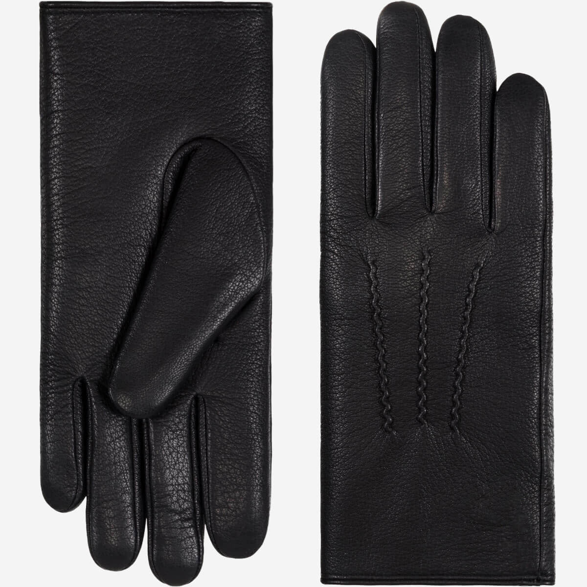 Evelyn (black) - Goatskin leather gloves with soft lambswool lining and touchscreen feature — photo 1 of 10
