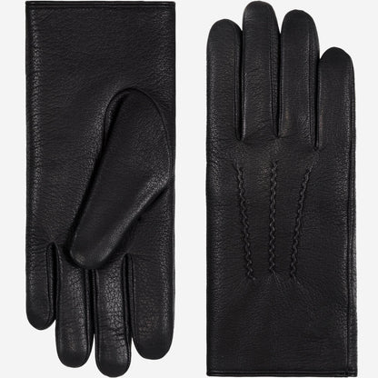Evelyn (black) - Goatskin leather gloves with soft lambswool lining and touchscreen feature — photo 1 of 10