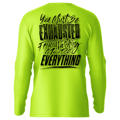 Exhausted - Hi-Visibility UPF 50 Long Sleeve Sun Shirt — photo 1 of 3