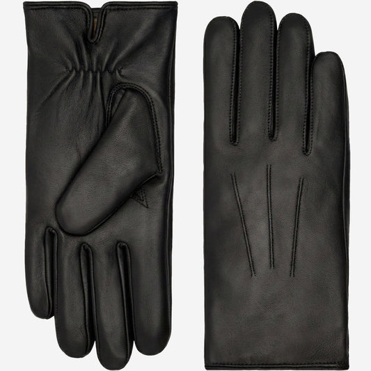 Ezra (black) - Lambskin leather gloves with warm rabbit fur lining and touchscreen feature — photo 1 of 10